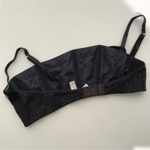 VTG Victoria Secret Balconette Shelf Corset Push Up Bra Velvet Rhinestone 36C - Picture 7 of 14